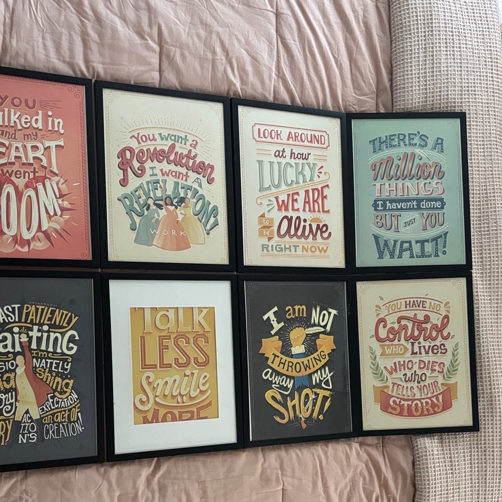 Hamilton Quote Art Set - Black Frames